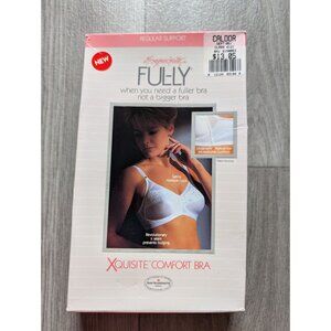 Exquisite Form Fully Xquisite Comfort Bra 42C White Satin Lace Regular Support
